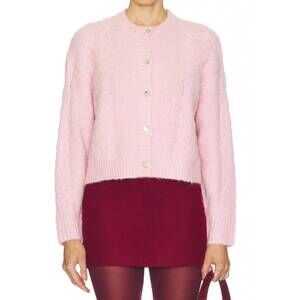 NEW LINE AND DOT melba crewneck cardigan in pink